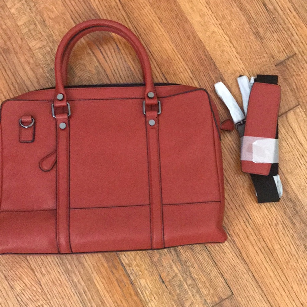 Ted Baker document bag leather dark orange NEW - Picture 4 of 6